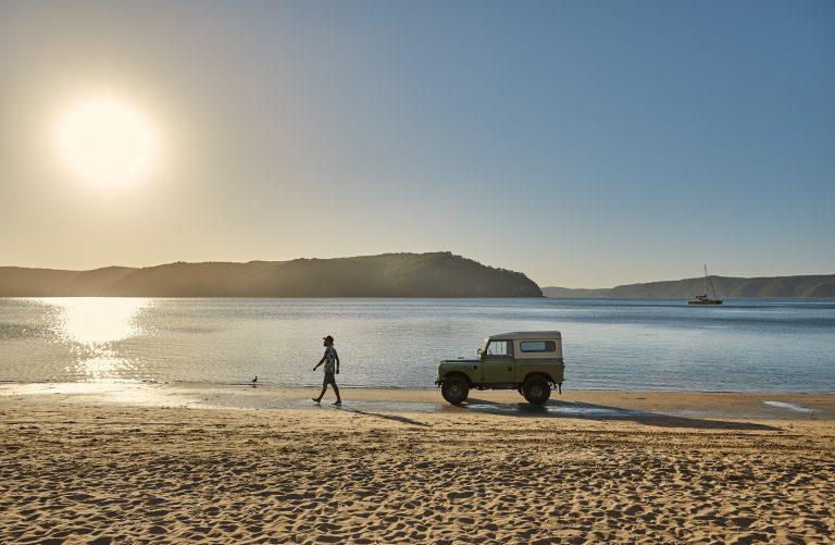 Jaunt Motors Land Rover on a beach